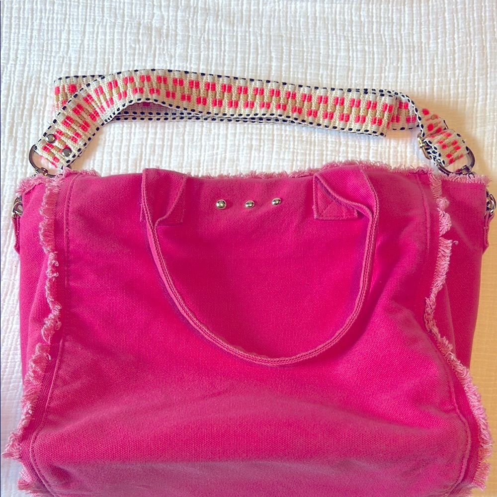 Pink Canvas Tote Bag